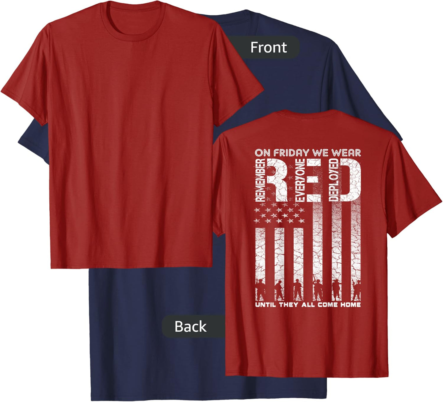 Red Friday Military shirt On Friday We Wear Red Veteran T-Shirt - T-Shirt | Navy