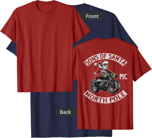 Sons of Santa North Pole Motorcycle Club Shirt Shirt T-Shirt - T-Shirt | Navy