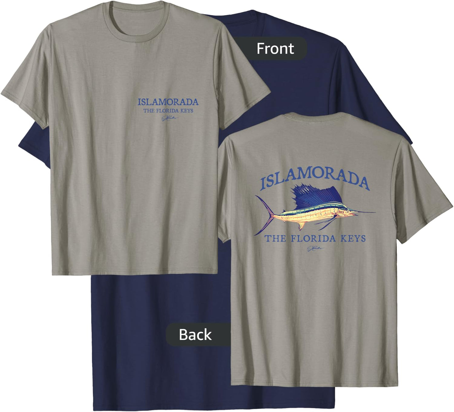 JCombs: Islamorada, FL, Sailfish (2-Sided) T-Shirt - T-Shirt | Navy