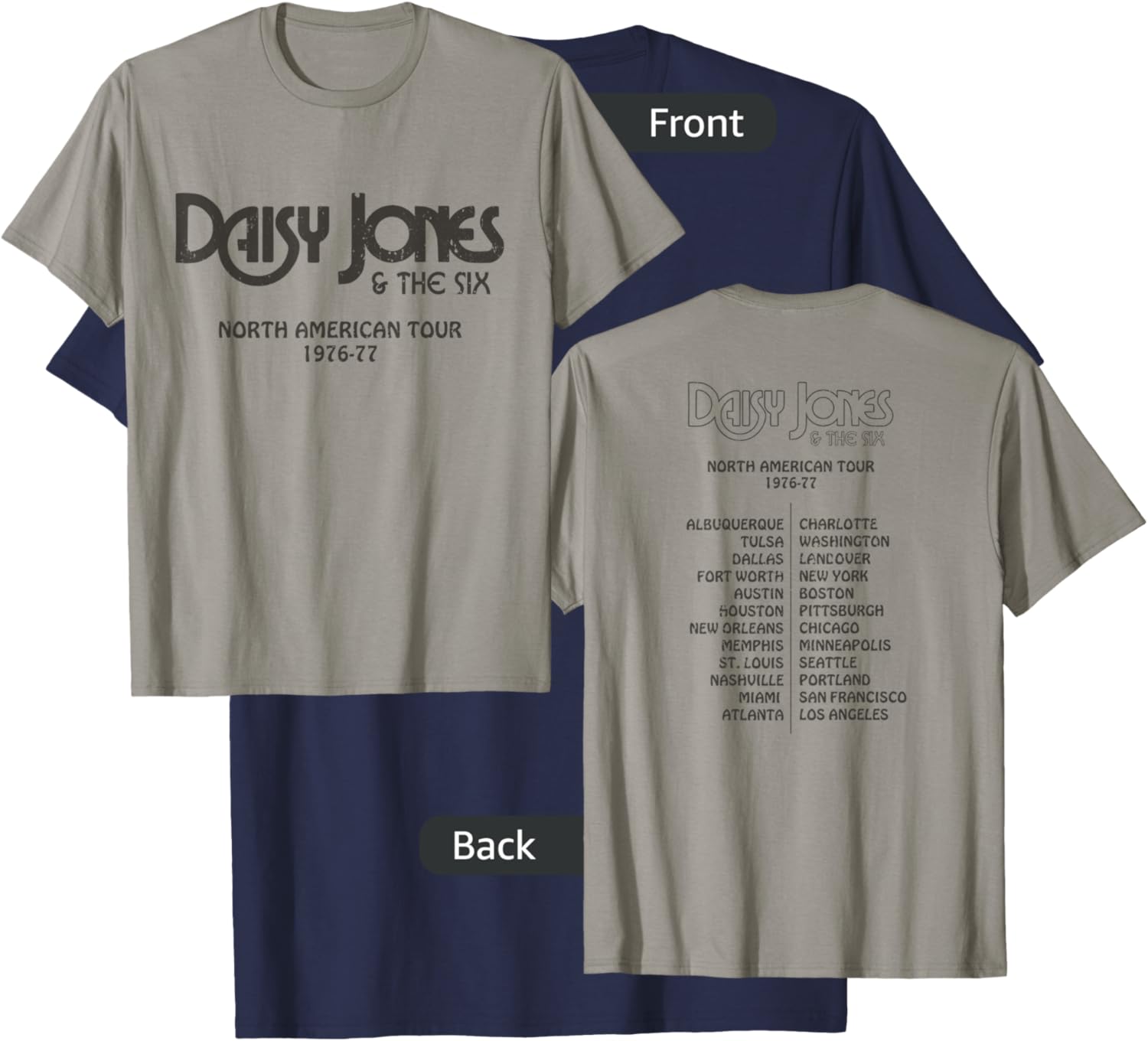 Daisy Jones & the Six - North American Tour 1976-77 Vintage T-Shirt - T-Shirt | Navy