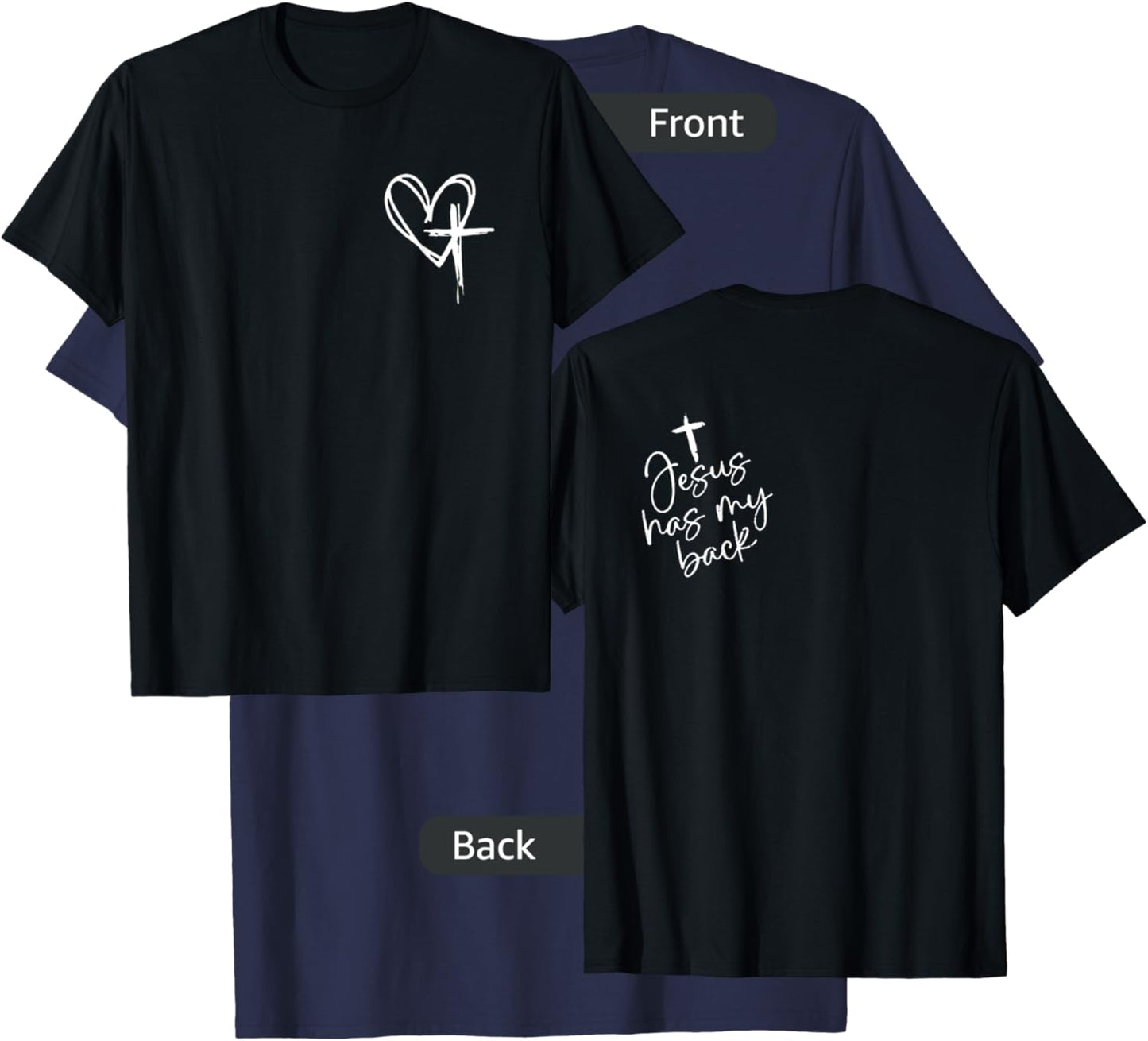 Jesus Has My Back T-Shirt - T-Shirt | Navy