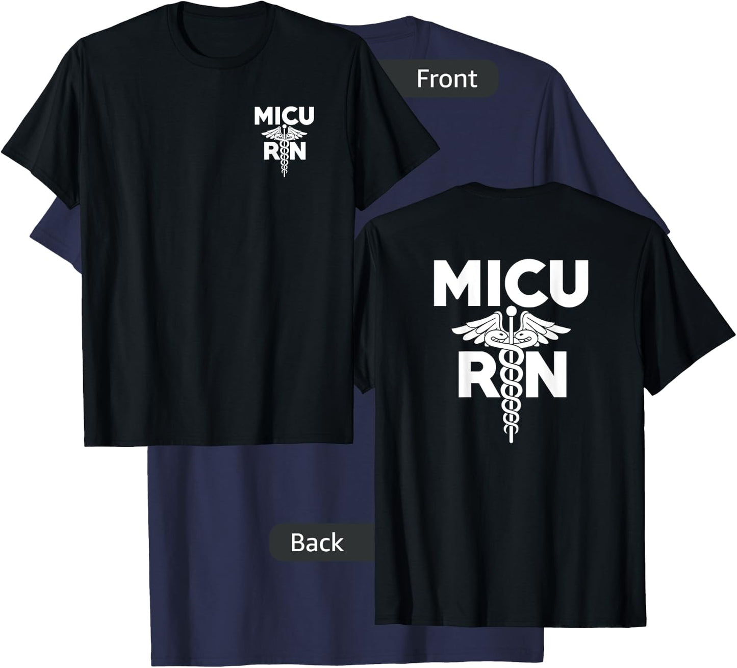MICU Registered Nurse Intensive Care Unit RN Staff T-Shirt - T-Shirt | Navy