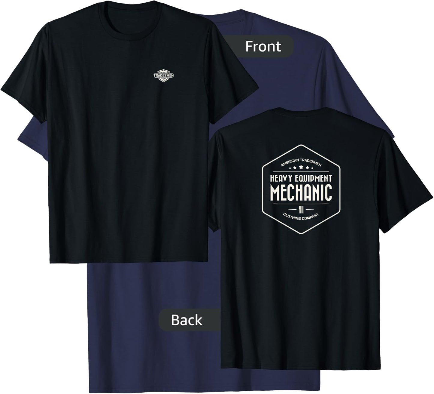 "Heavy Equipment Mechanic" with vintage white design T-Shirt - T-Shirt | Navy