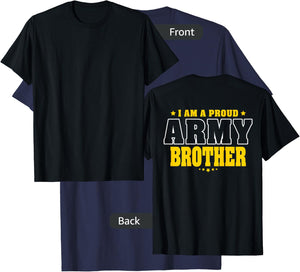 I Am A Proud Army Brother Patriotic Pride Military Sibling T-Shirt - T-Shirt | Navy