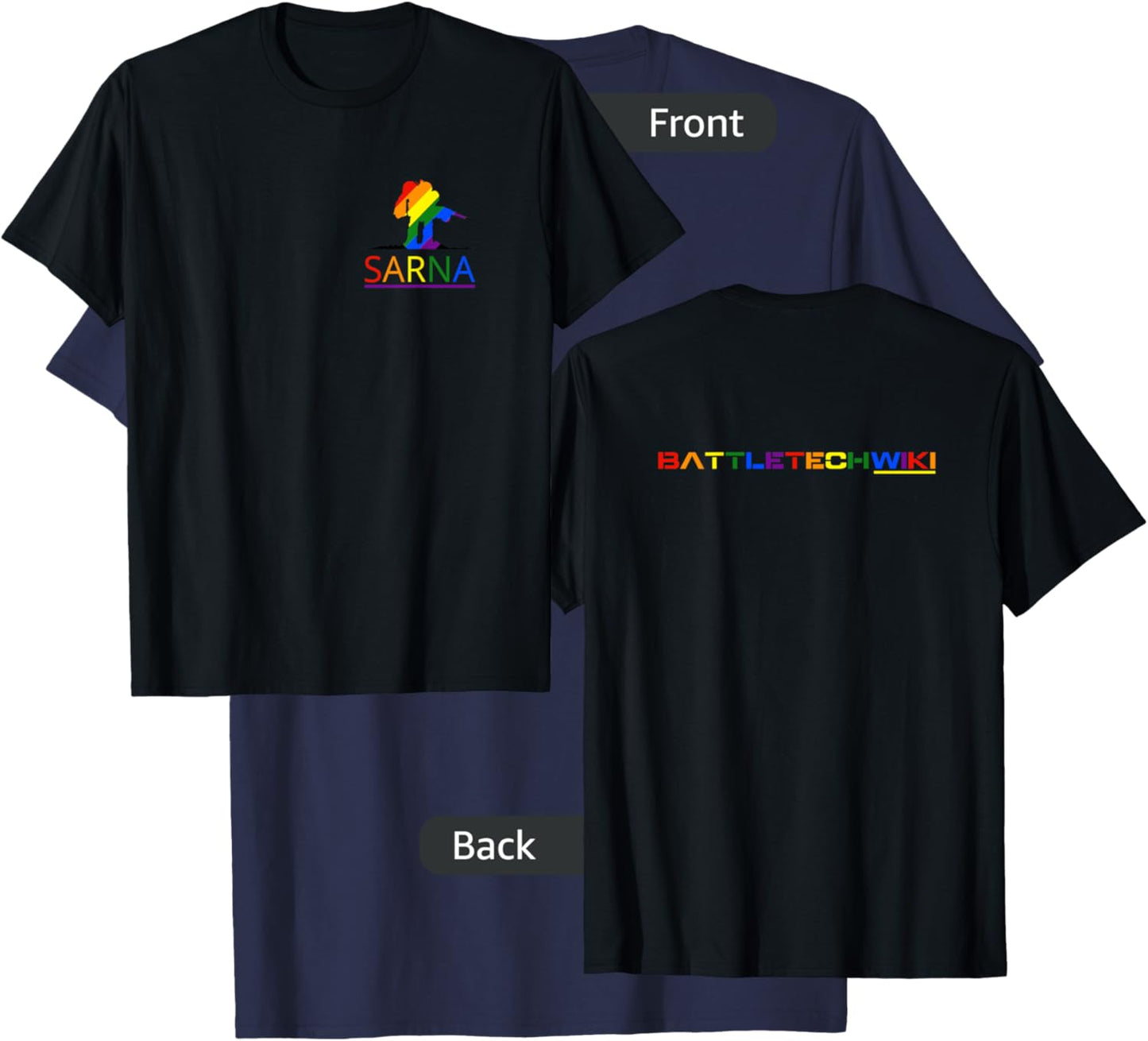 Sarna.net / BattleTech Wiki (Rainbow) T-Shirt - T-Shirt | Navy