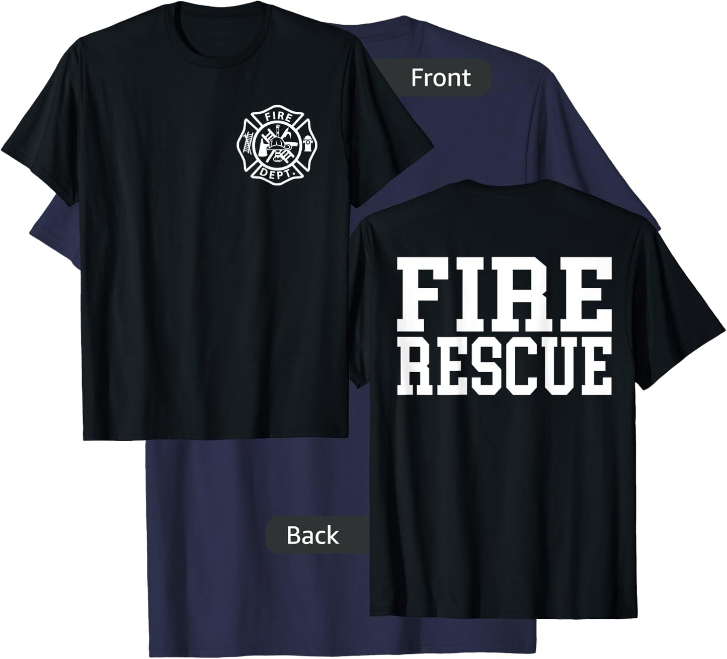 Fire Department Logo Uniform Fireman Symbol Firefighter Gear T-Shirt - T-Shirt | Navy