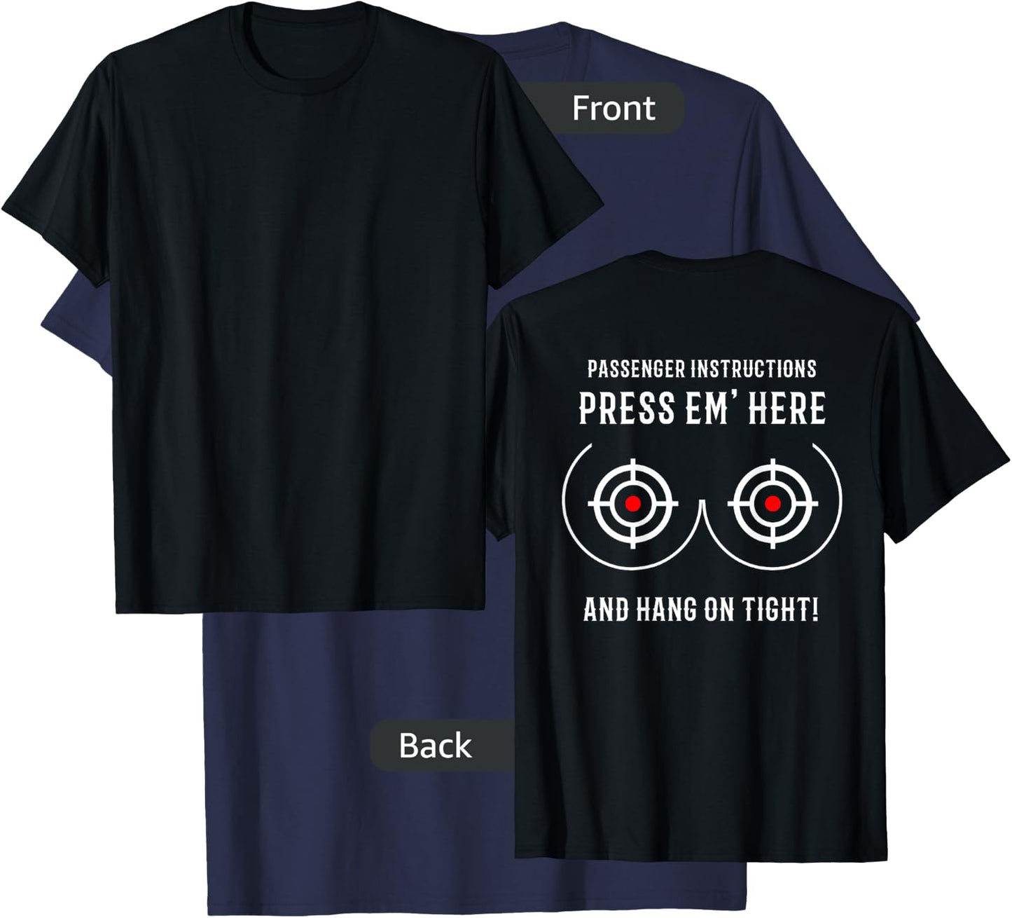 Press Em' Here Shirt Funny Motorcycle T-Shirt - T-Shirt | Navy