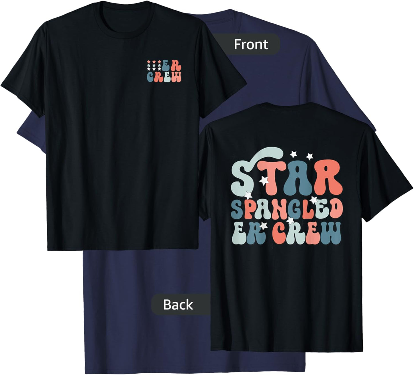 ER Nurse 4th of July Red White Blue ER Ed Crew T-Shirt - T-Shirt | Navy
