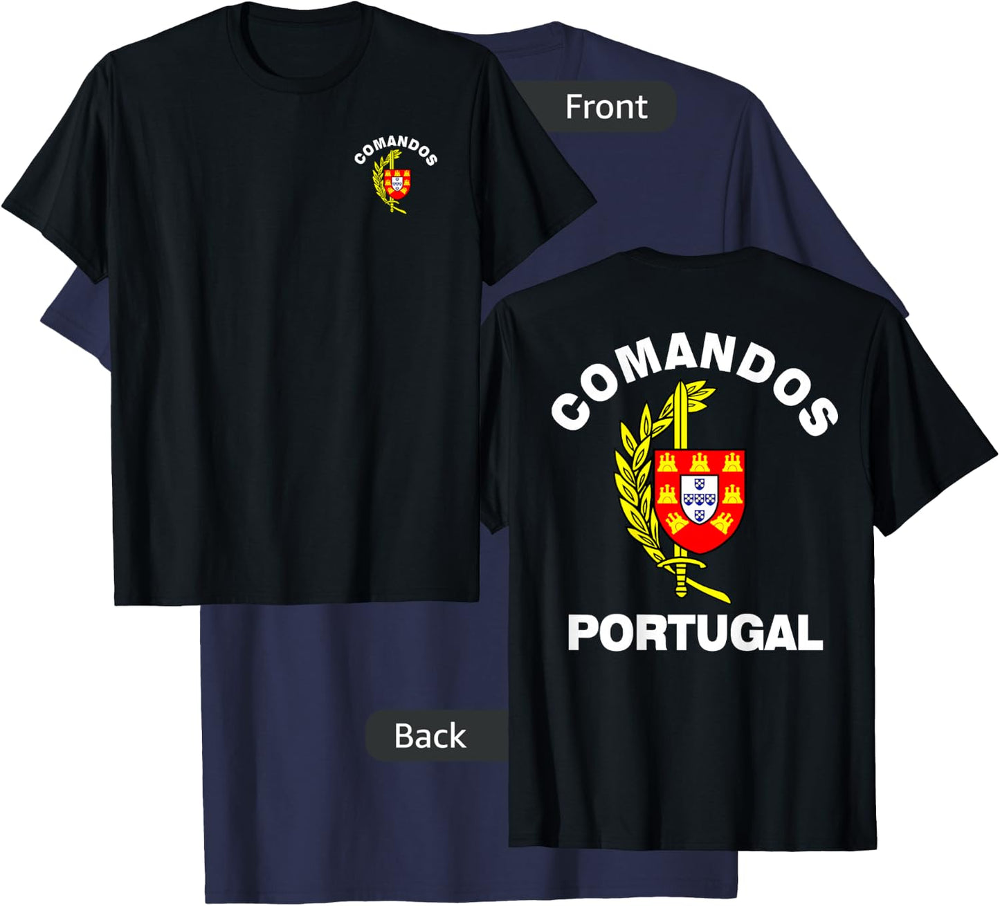 Portuguese Army Special Forces Comandos T-Shirt - T-Shirt | Navy