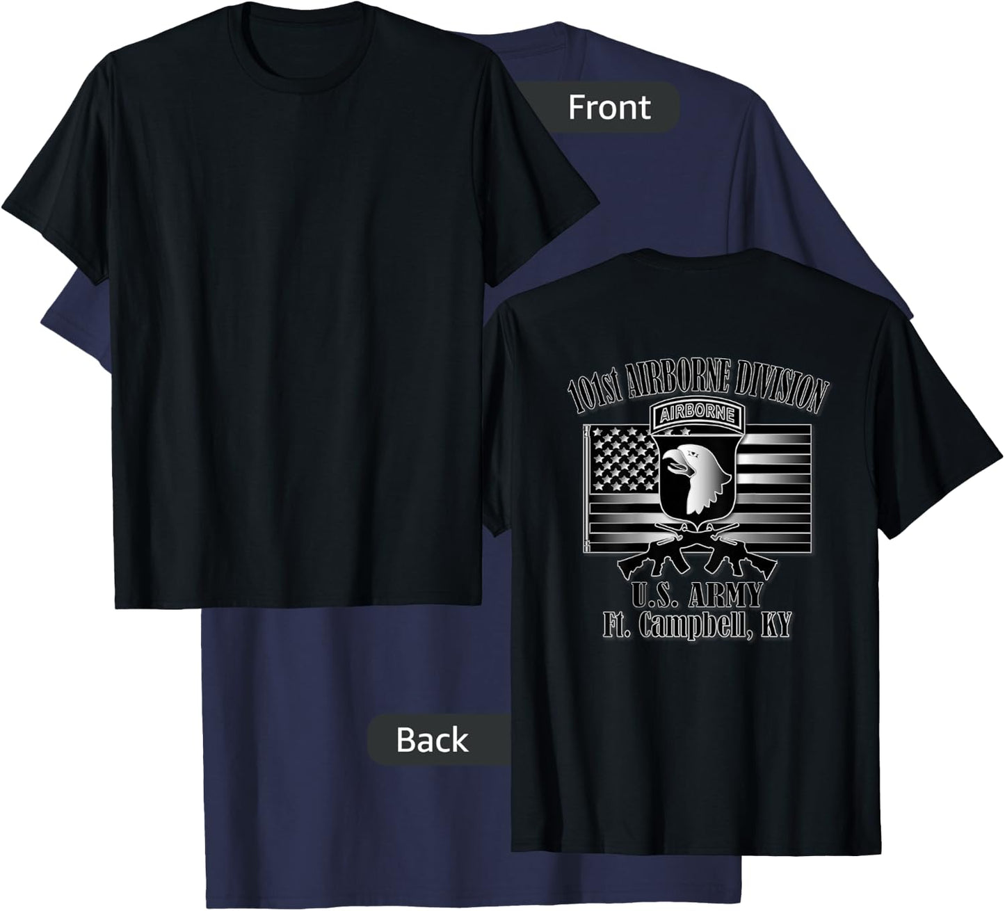 101st Airborne Division (Back Design) T-Shirt - T-Shirt | Navy