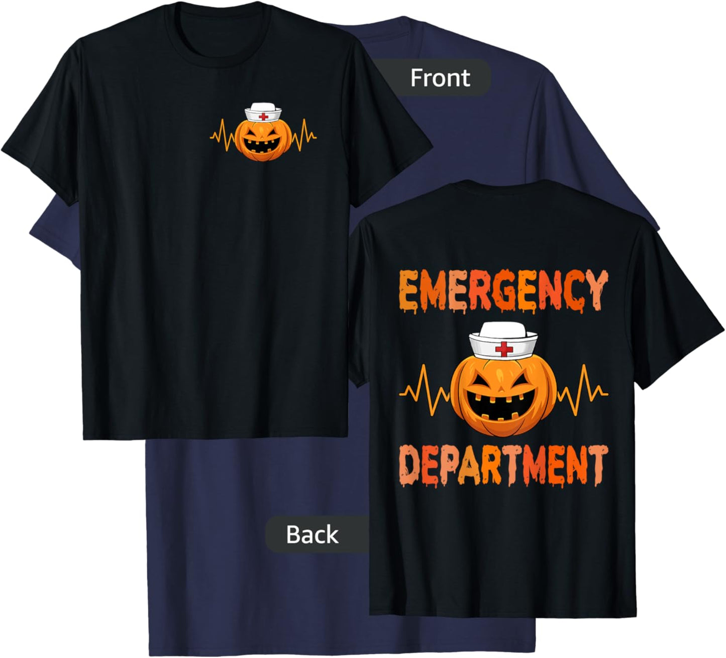 Emergency Department Halloween Emergency Room Nursing Nurse T-Shirt - T-Shirt | Navy