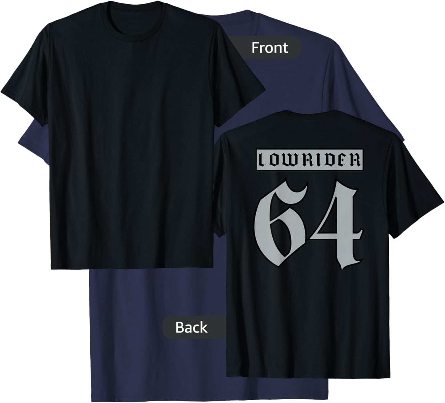 Lowrider 64 Jersey (Back) Classic Low Rider car Chicano Art T-Shirt - T-Shirt | Navy