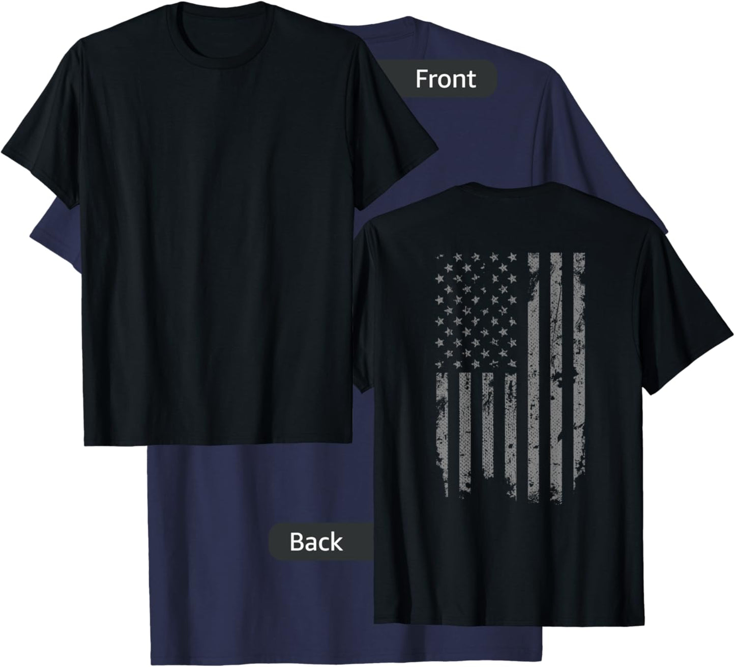 Vintage Distressed American Flag T-Shirt - T-Shirt | Navy