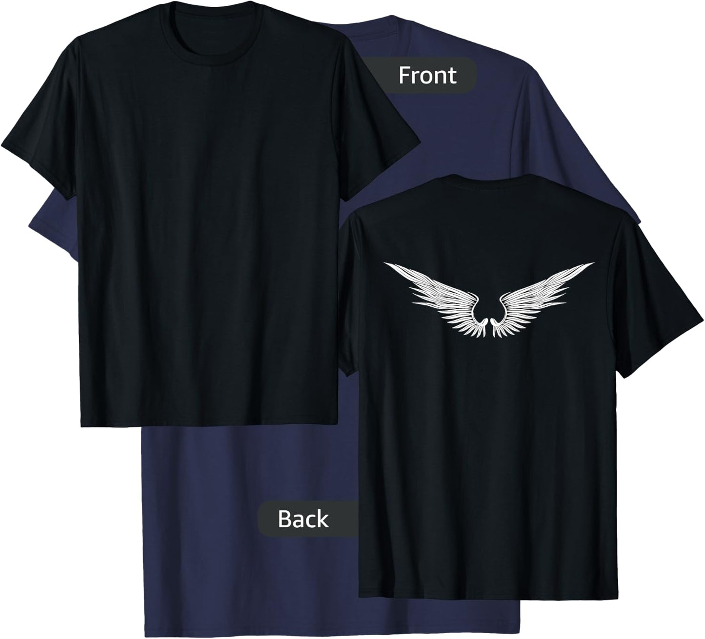 Angel Wings Freedom Guardian & Women Angel T-Shirt - T-Shirt | Navy