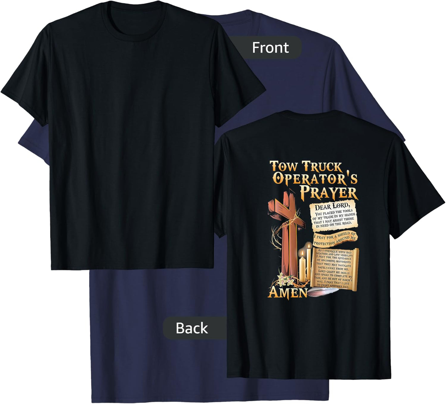 Tow Truck Operator's Prayer T-Shirt - T-Shirt | Navy