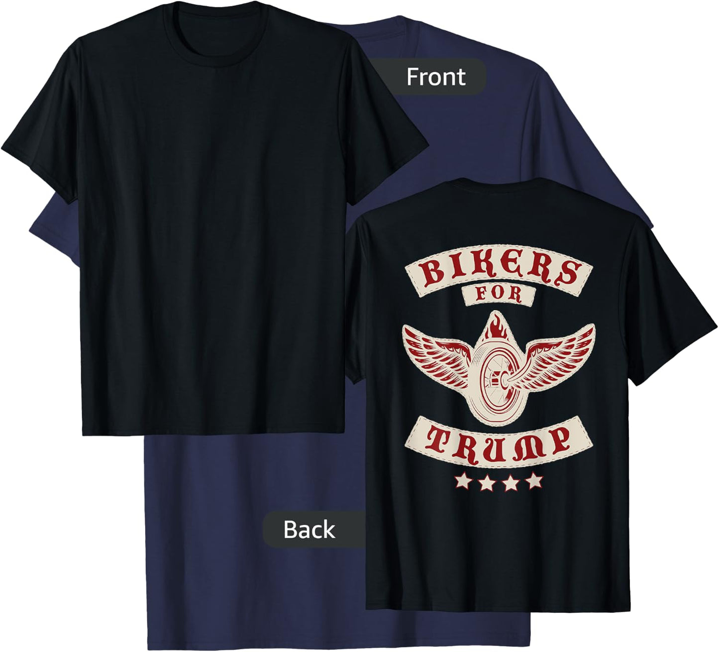 Bikers For Trump 2020 MC ( Design on Back) T-Shirt - T-Shirt | Navy
