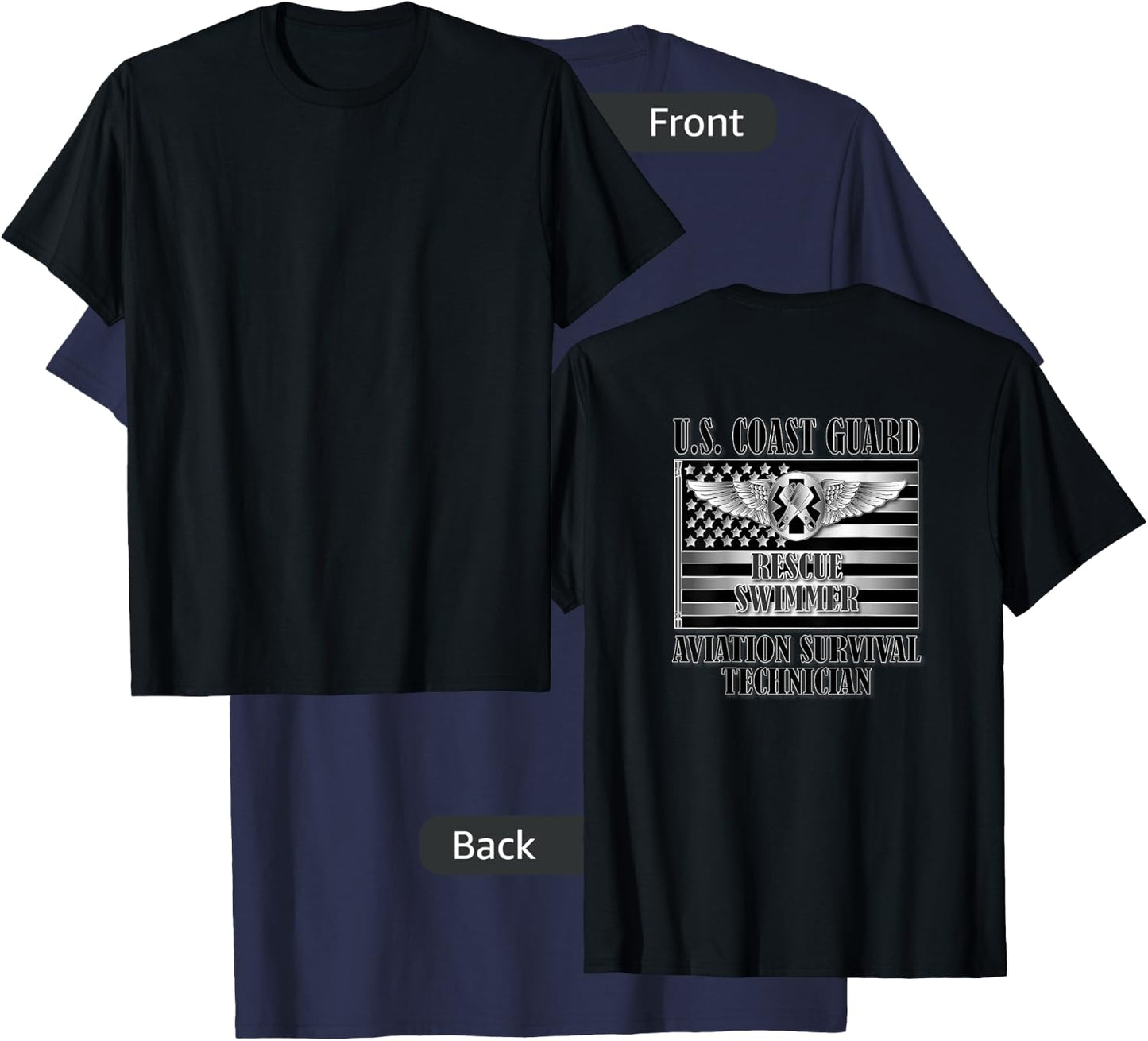 Coast Guard Rescue Swimmer (Back Design) T-Shirt - T-Shirt | Navy