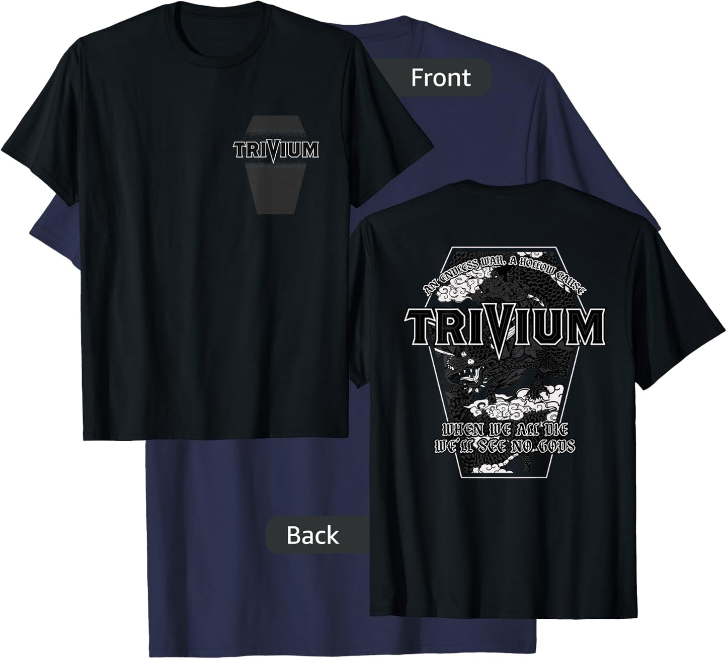 Trivium No Gods Double Sided T-Shirt - T-Shirt | Navy