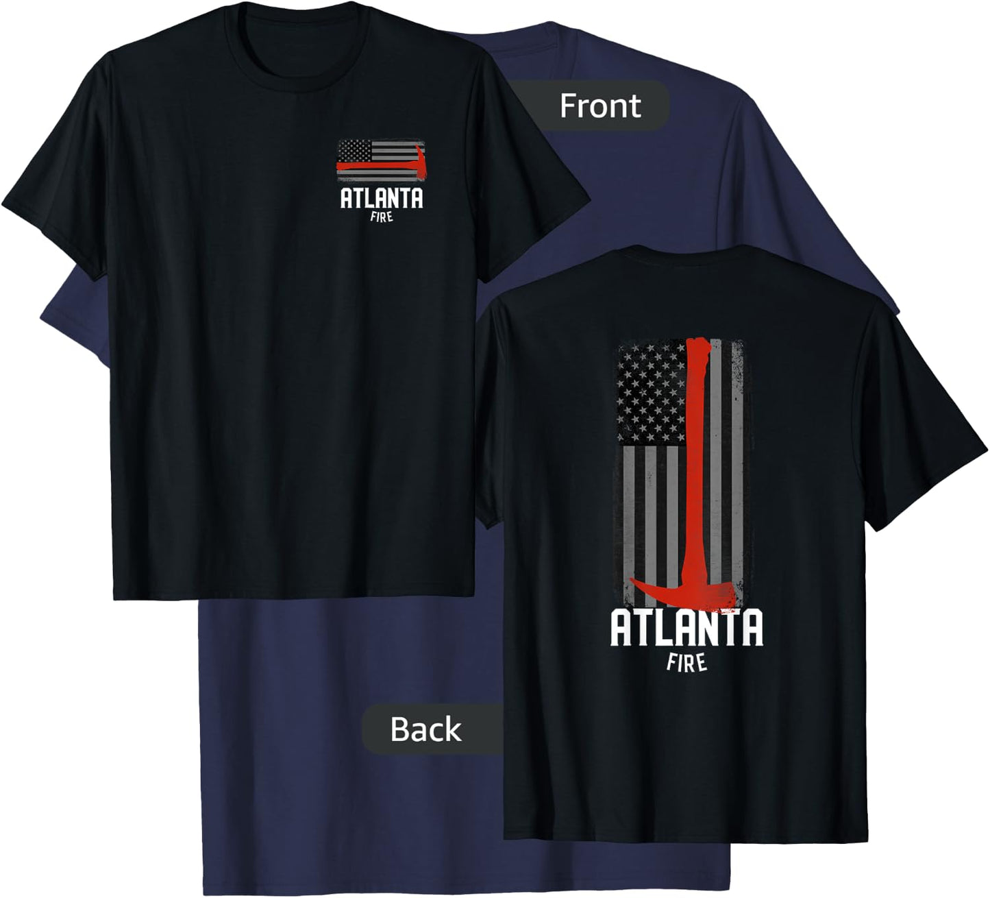 Atlanta Georgia Fire Rescue Department Firefighters T-Shirt - T-Shirt | Navy