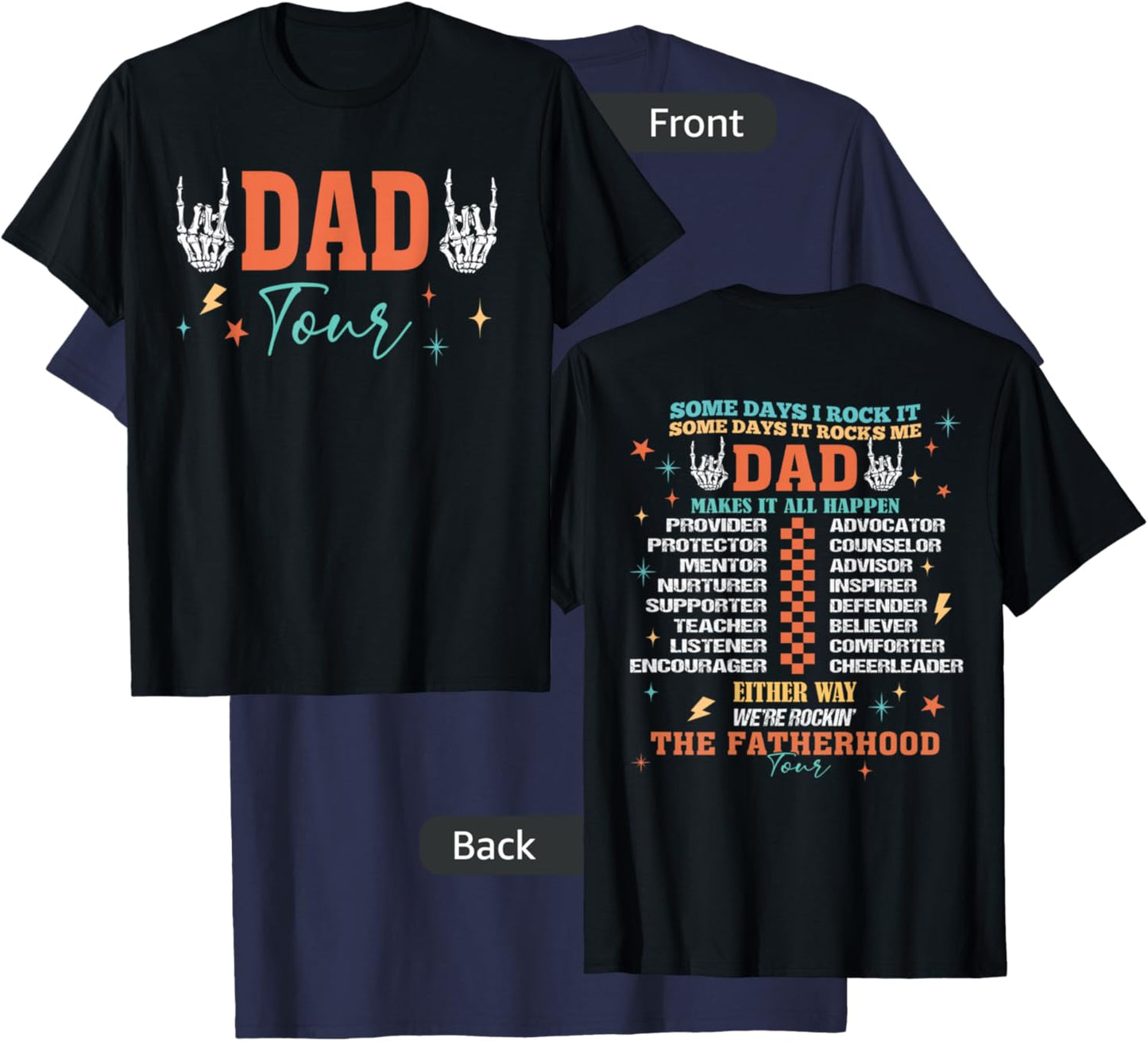 The Fatherhood Tour Dad Joke Rockin' Dad T-Shirt - T-Shirt | Navy