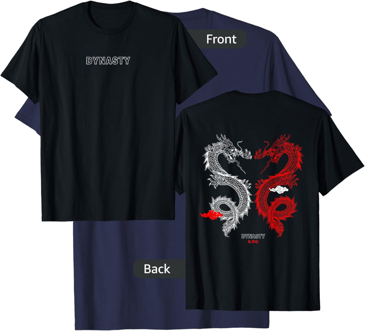 Trendy Dynasty Dragon Gym Pump Cover T-Shirt - T-Shirt | Navy