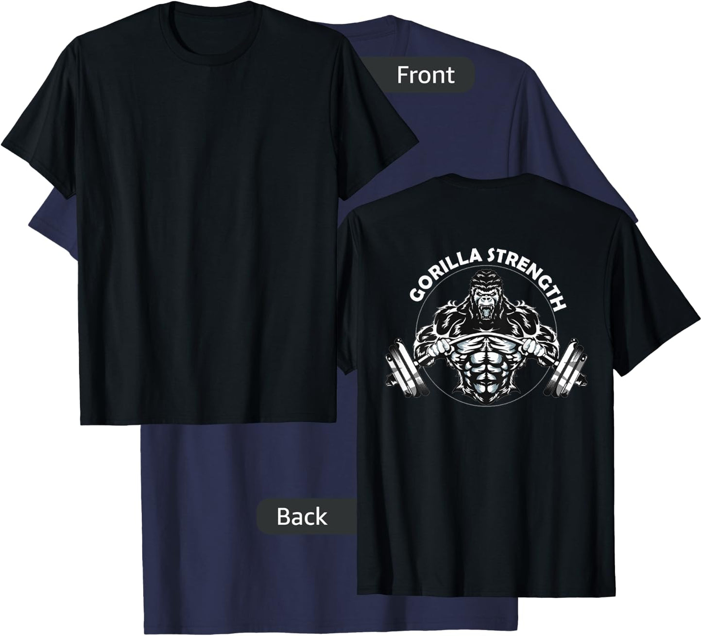 Gym Beast Gorilla Strength Apparel - Men's Classic Gym - Black - Small - Short Sleeve - - Classic Fit - Imported T-Shirt - T-Shirt | Navy
