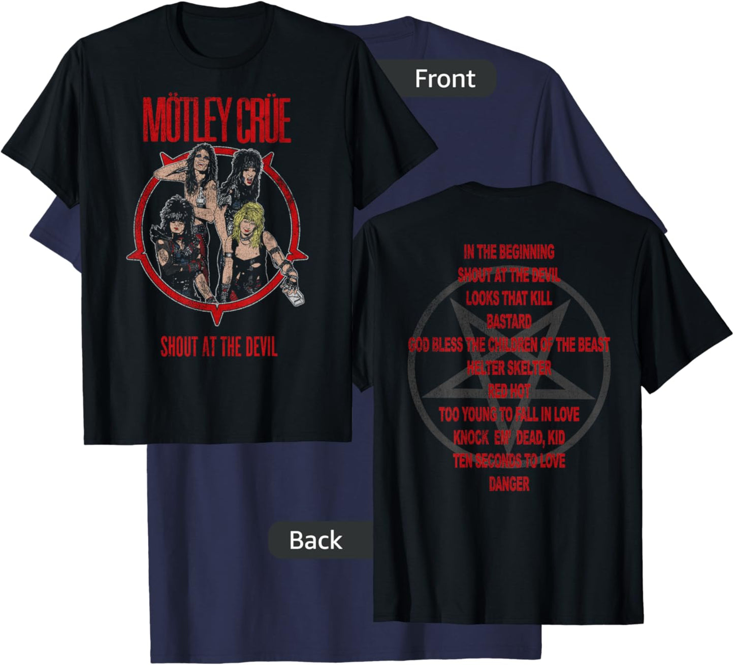 Mötley Crüe – SATD Tracklist T-Shirt - T-Shirt | Navy