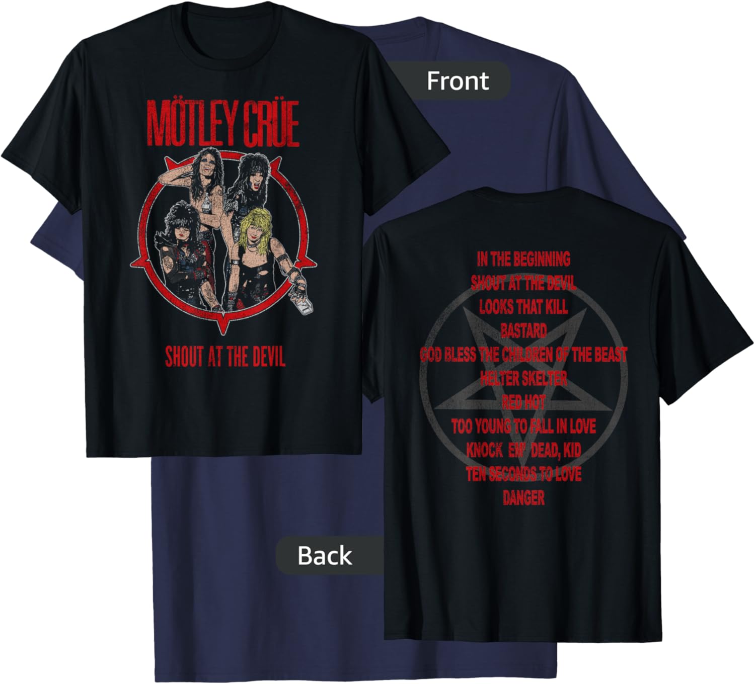 Mötley Crüe – SATD Tracklist T-Shirt - T-Shirt | Navy
