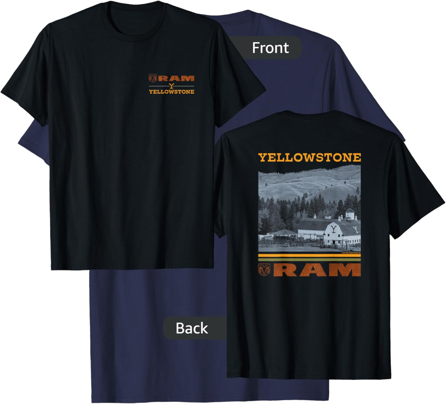 Yellowstone x Ram Trucks Scenic T-Shirt - T-Shirt | Navy