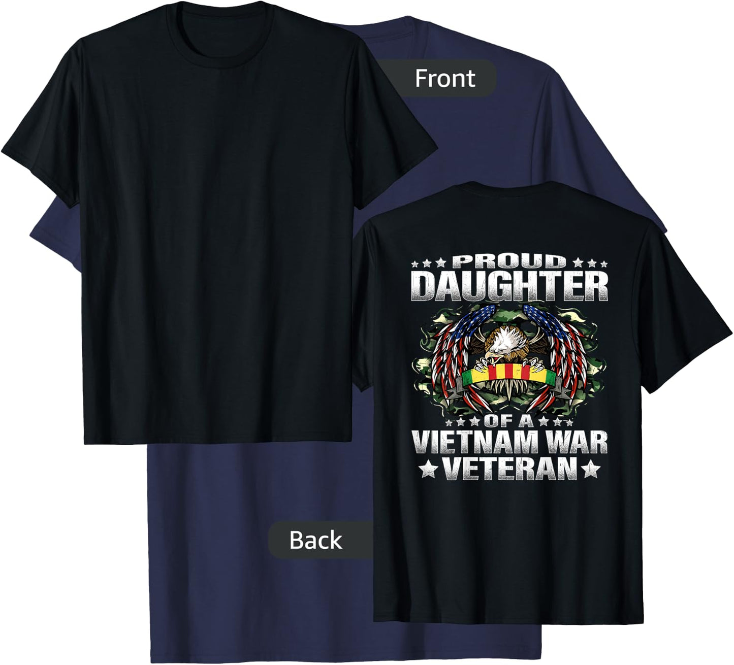 Proud Daughter Of A Vietnam War Veteran Military Vet's Child T-Shirt - T-Shirt | Navy