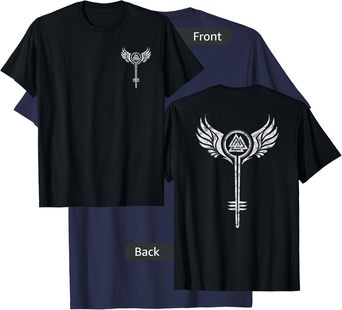 Valkyrie Shield Maid Symbol Valknut Viking Odin Viking T-Shirt - T-Shirt | Navy