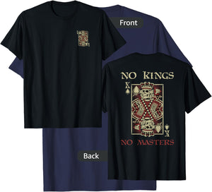 NO KINGS. NO MASTERS Defiant Autonomous Bold Free T-Shirt - T-Shirt | Navy