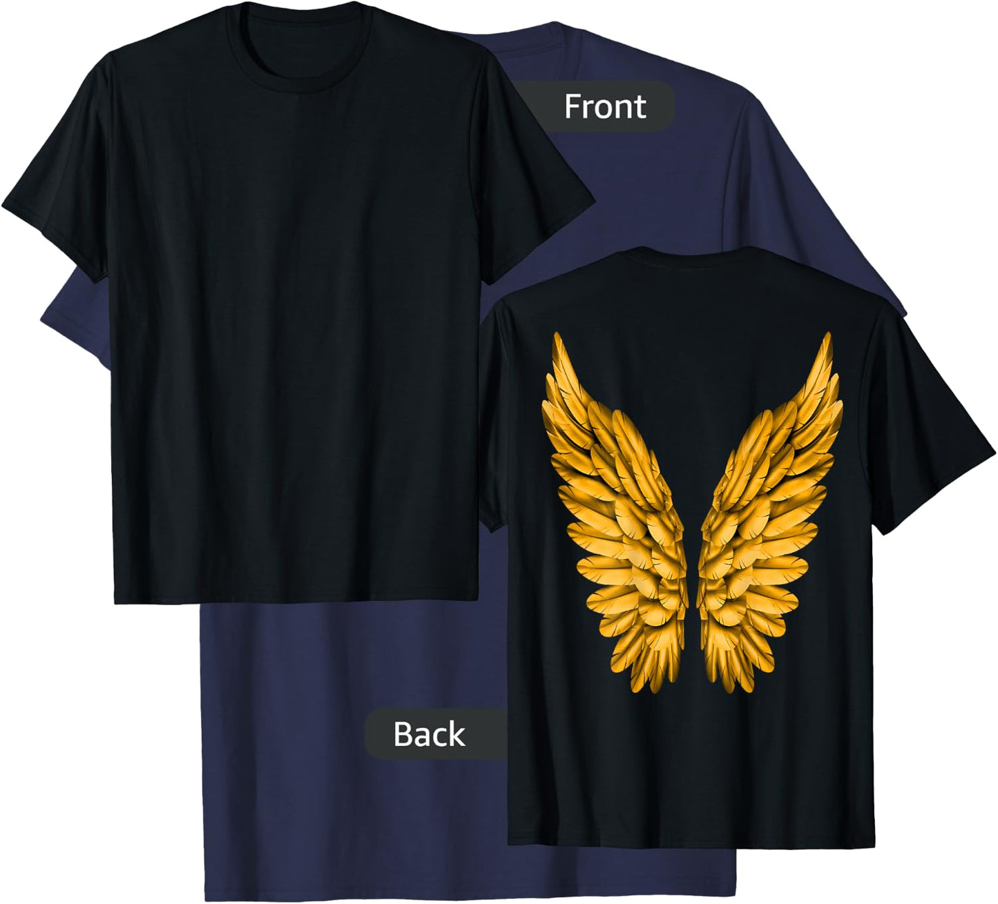 Angel Wings Freedom Guardian & Women Angel T-Shirt - T-Shirt | Navy