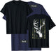 Whitetail Buck Deer Hunting USA Camouflage Flag - ON BACK T-Shirt - T-Shirt | Navy