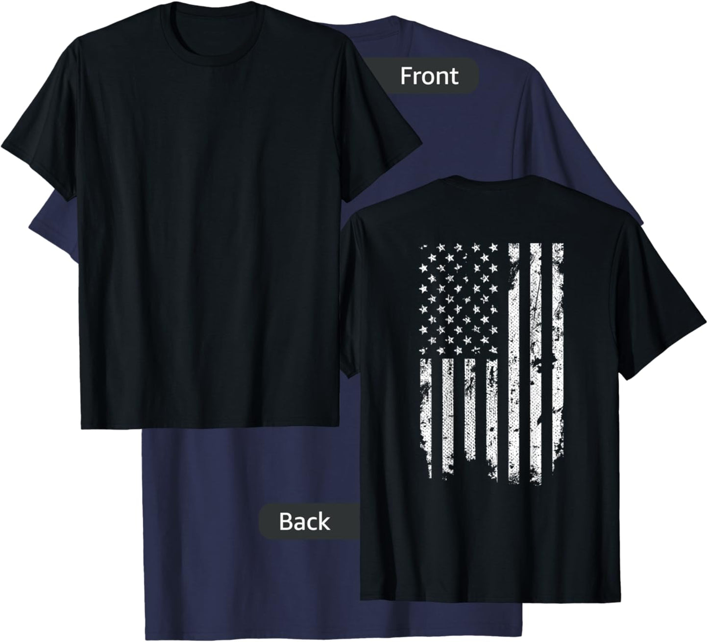 Vintage Distressed American Flag T-Shirt - T-Shirt | Navy