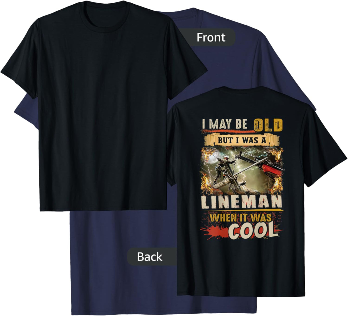 Retired Lineman Lineworker Power Lineman Retirement T-Shirt - T-Shirt | Navy