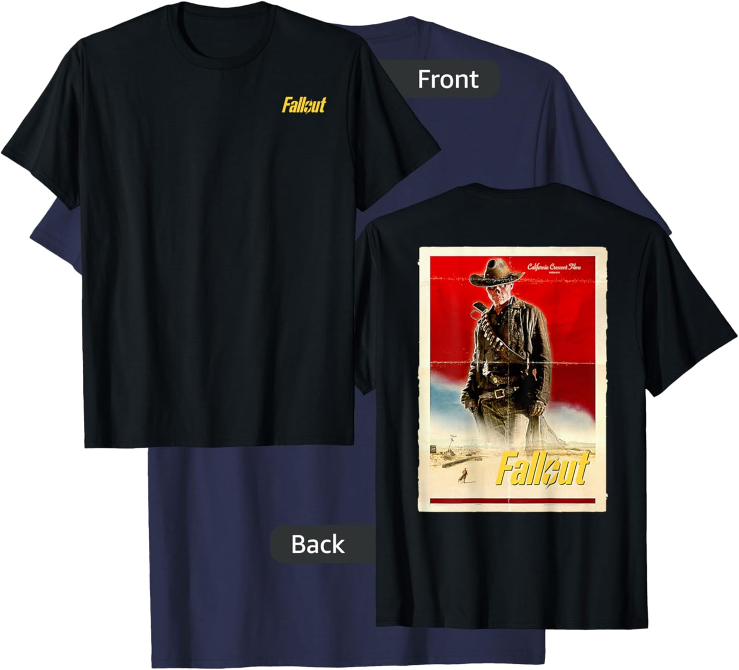 Fallout - The Ghoul Retro Western T-Shirt - T-Shirt | Navy