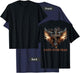 Angel Wings Christian Cross Faith Over Fear - On Back T-Shirt - T-Shirt | Navy