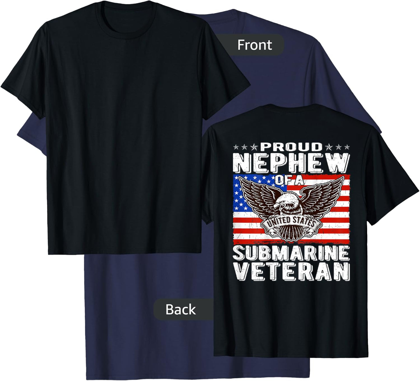 Proud Nephew Of Submarine Veteran Patriotic Military Family Kids Men T-Shirt - T-Shirt | Navy