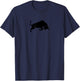 Geometric Bull Charging Logo (black) - Workout and exercise T-Shirt - T-Shirt | Navy