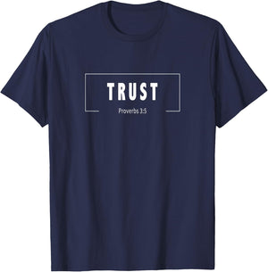 Trust In The Lord With All Heart Proverbs Christian T-Shirt - T-Shirt | Navy