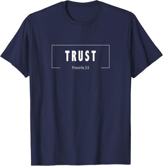 Trust In The Lord With All Heart Proverbs Christian T-Shirt - T-Shirt | Navy
