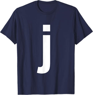 Lower Case Letter J Shirt Alphabet T-Shirt - T-Shirt | Navy