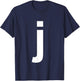 Lower Case Letter J Shirt Alphabet T-Shirt - T-Shirt | Navy