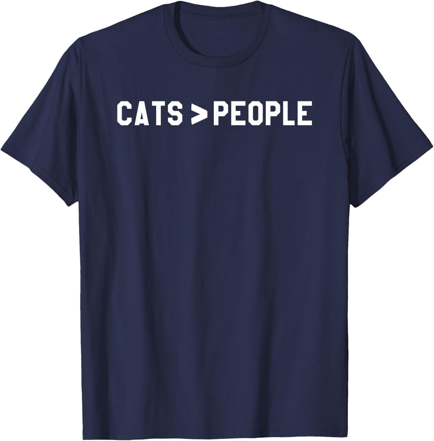 Cats Are Greater Than People Funny Cat Math Shirt Women Girls Kids T-Shirt - T-Shirt | Navy
