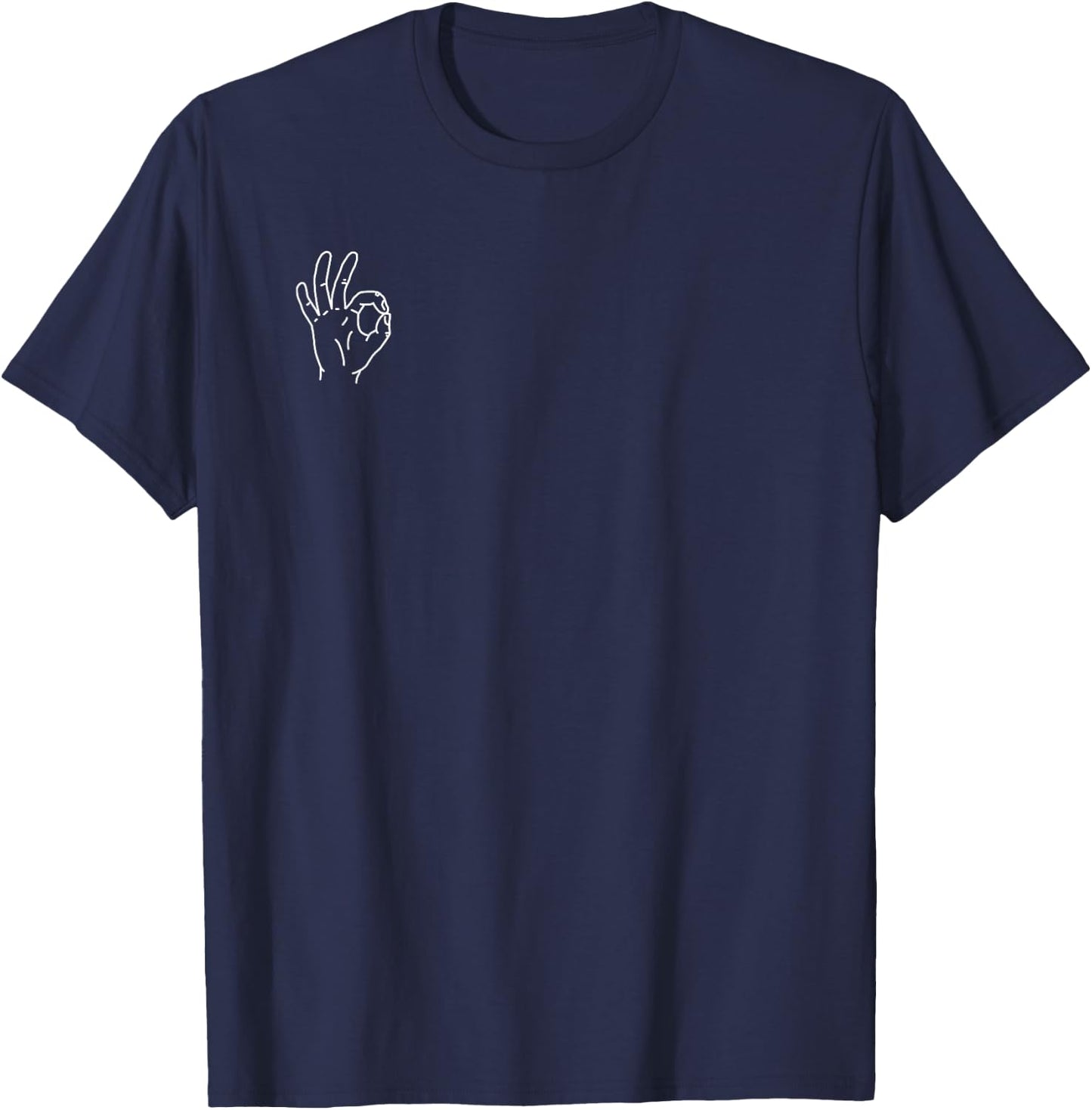 OK Symbol Hand Sign T-Shirt - T-Shirt | Navy