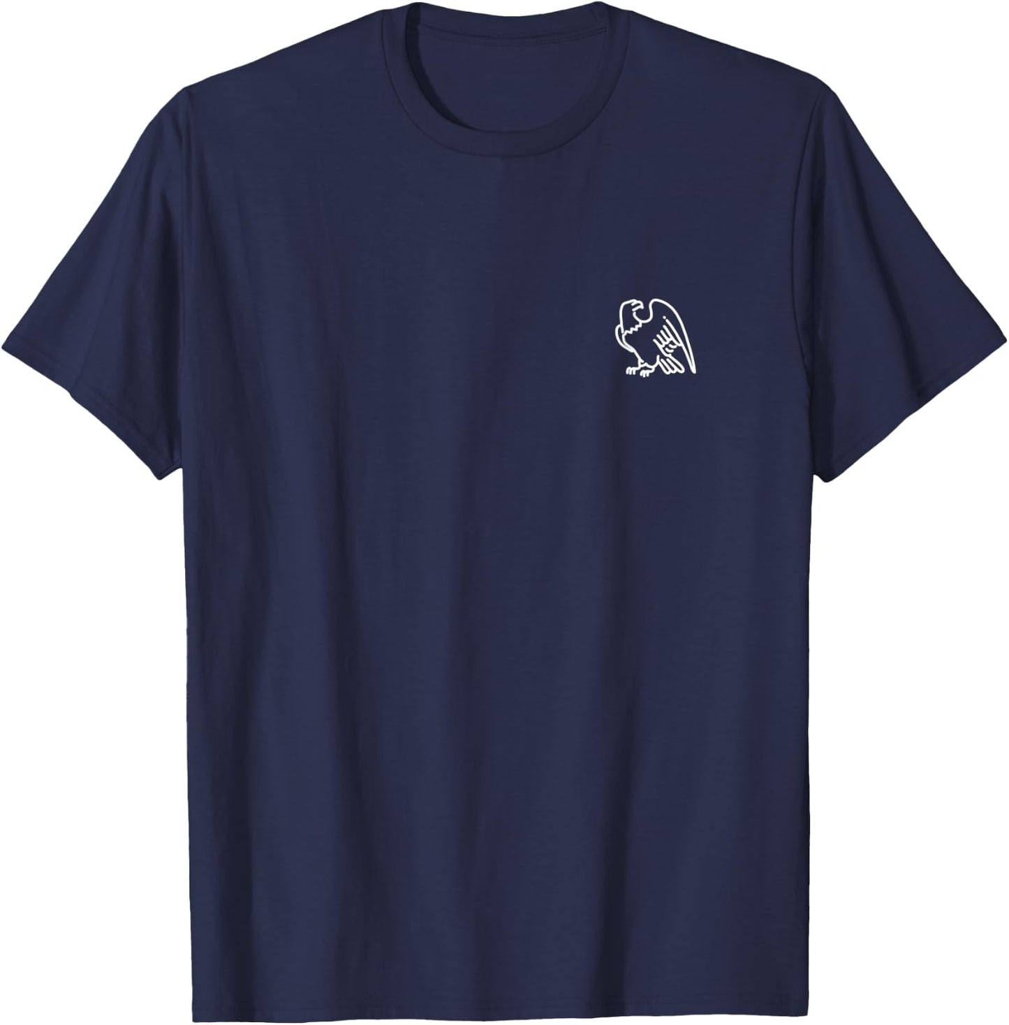 Bald Eagle Animal Badge Patch Line Art Outline Gift T-Shirt - T-Shirt | Navy
