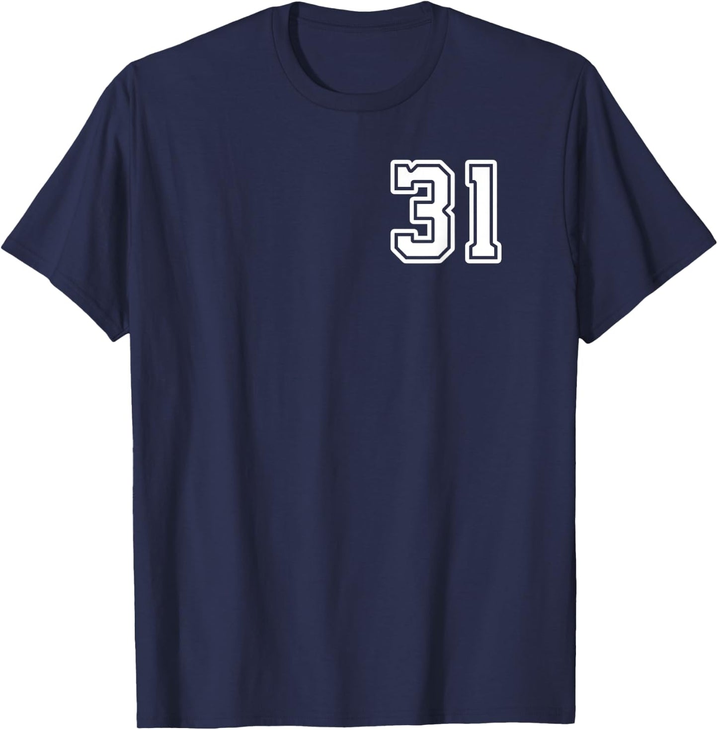 Number 31 Shirt #31 Player Sports Team Men Women Kids T-Shirt - T-Shirt | Navy