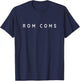 Rom Coms Lovers Modern Font / Rom Com Lover Modern Font T-Shirt - T-Shirt | Navy