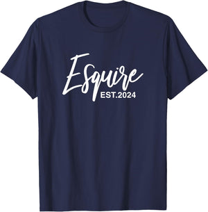Esquire Est. 2024 Lawyer Law Student Graduation T-Shirt - T-Shirt | Navy